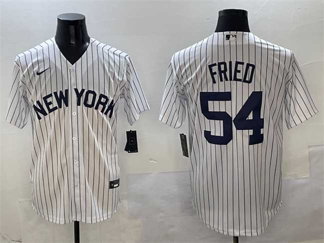 Mens New York Yankees #54 Max Fried White Cool Base Stitched Jersey->new york yankees->MLB Jersey